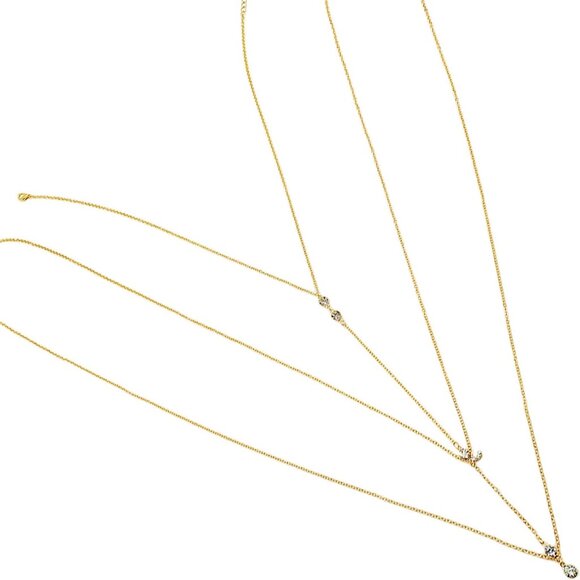 🆕 Women Gold Trendy Body Chain Crystal Rhinestone Boho Sexy Bikini Jewelry Gift - Picture 5 of 7